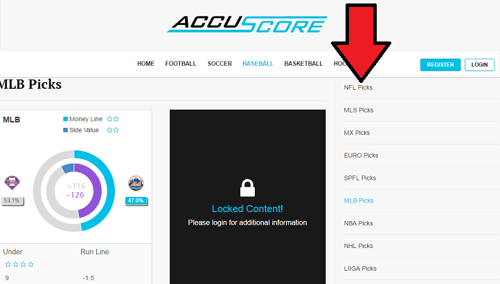 AccuScore Website navigation 2